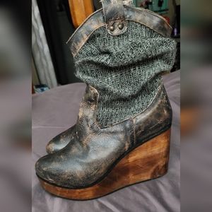 COPY - Like New Bed Stu Bruges II Slouchy Sweater Wedge Boot Size 8